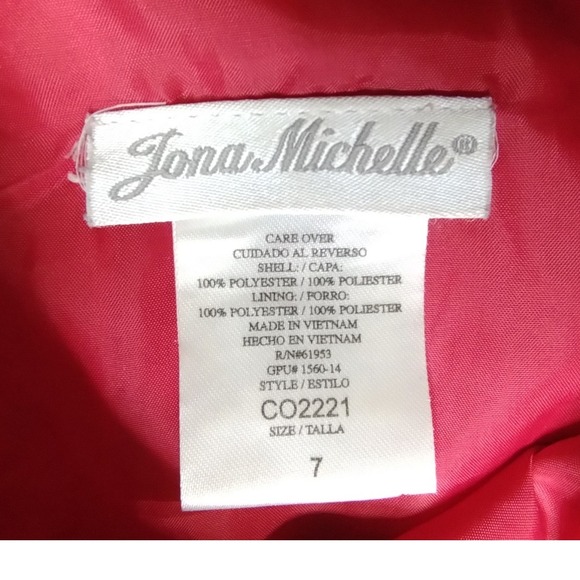 Jona Michelle Party Dress Red Lace‎ Flower Girl Dress Special Occasion Size 7 - Picture 3 of 11